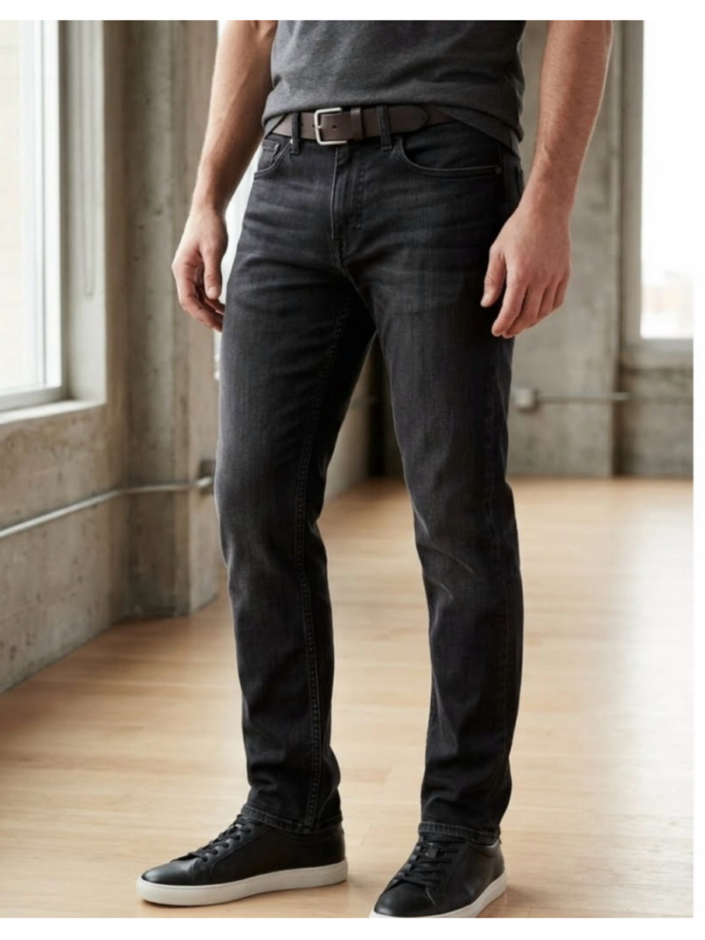 Banana Republic Traveler Slim Fit Washed Black Jeans Stretch Mens 30x30 2211